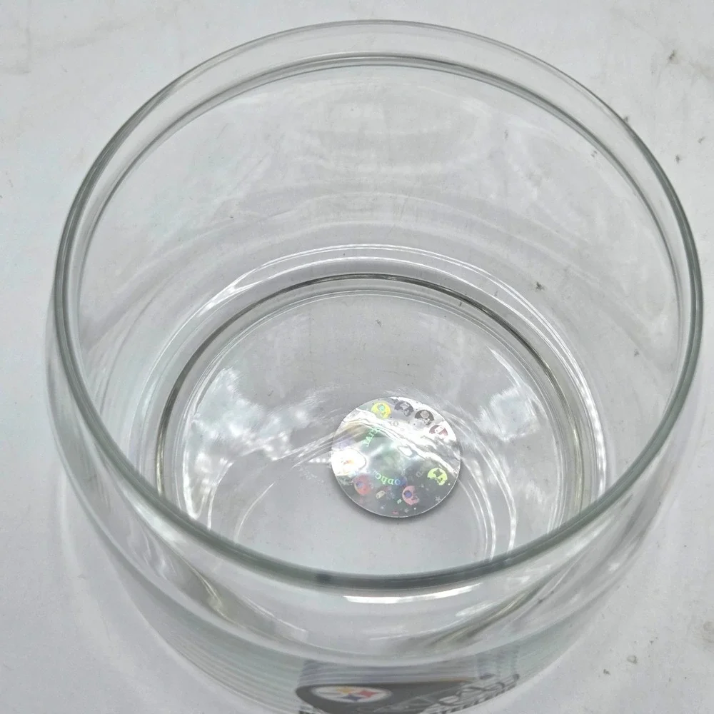 Pittsburgh Steelers Clear Glass Candy Jar with Lid Official NFL License Sticker